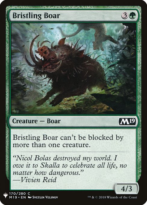 《逆毛の猪/Bristling Boar》[PWシンボル付き再版] 緑C